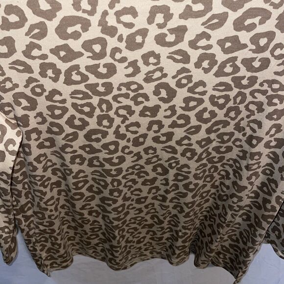 Quacker Factory Women’s Dressy Blouse Size Large Beige Leopard Print Party NWT - Picture 12 of 12